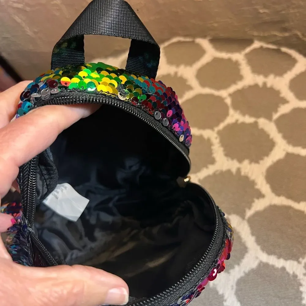 Sequin Multicolor Backpack Y2K mini festival evening Bohemian contemporary
